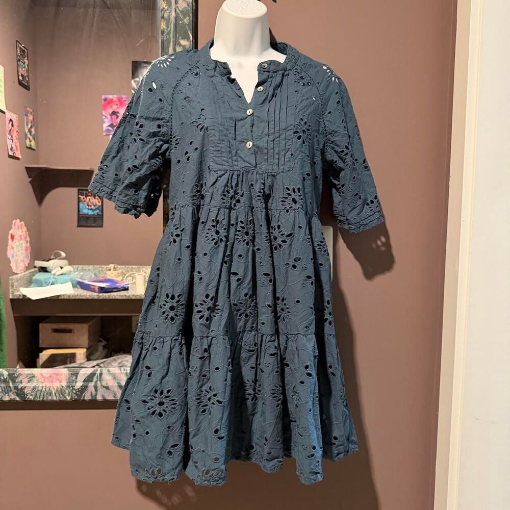 Anthropologie Women's Blue and Navy Dress
